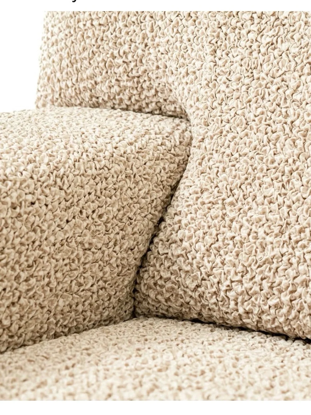 Paulato Sofa Slipcover 40-63 In Mediterra Sandstone Stretch Couch Cover Beige